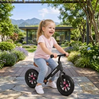 AIYAPLAY 11.2" Balance Bike for 2-5 Years, Toddler Bike with Lighting Wheels, Adjustable Seat & Handlebar, Black(m-13)
