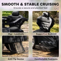 AIYAPLAY 3 in 1 Licensed Benz Ride on Push Car with Handle, Canopy, Guardrails, Horn, Music, Storage for 12-36 Months, Black(m-8)