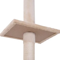 PawHut kattenboom krabboom kattenkrabboom met sisalpalen in hoogte verstelbaar beige(m-13)