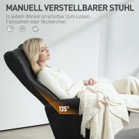 HOMCOM Chefstoel met Voetenbank, Leerlook, Draaibaar, Verstelbare Rugleuning, tot 150 kg, Zwart(m-4)