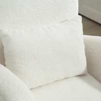 HOMCOM Teddy Fleece Accent Chair - Cream White(m-9)