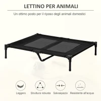 PawHut Brandina per Cani Grandi in Metallo e Tessuto Oxford con Borsa di Trasporto, 92x76x18cm, Nero(m-3)