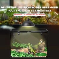 PawHut Boîte à reptiles boîte d'élevage de reptiles habitat de terrarium couvercle coulissant treillis métallique thermomètre(m-8)