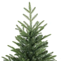 HOMCOM 150cm Artificial Christmas Tree Full Hinged Xmas Tree Solid Pine Wood Stand, Green(m-12)