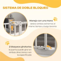PawHut Barrera de Seguridad para Perros 74-94 cm con Extensión Montaje a Presión y Doble Bloqueo Blanco(m-4)