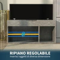 HOMCOM Scarpiera Salvaspazio Imbottita a 3 Ripiani Aperti con Spazio a Scomparsa, in Legno, 80x30x45 cm, Nero e Grigio(m-6)