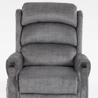 HOMCOM Power Lift Recliner with Vibration Massage and Heat, Lift Chair for Tall with Wood Grip, Pocket Spring, Light Grey(m-10)