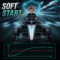 AIYAPLAY Licensed Mercedes-AMG PETRONAS F1 12V Electric Go Kart for Kids with Remote, Rear Suspension, Soft Start and 3 Speeds(m-7)