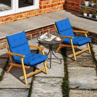 Outsunny Set of 2 Rocking Chair Padded Seat Cushions - Blue(m-8)