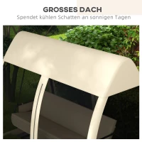 Outsunny 3-Sitzer-Terrassen-Schaukel, Veranda-Schaukel mit Bettfunktion, Hollywoodschaukel mit Mückennetz und Stahlrahmen, Kaffee(m-6)