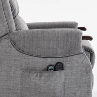 HOMCOM Power Lift Recliner with Vibration Massage and Heat, Lift Chair for Tall with Wood Grip, Pocket Spring, Light Grey(m-11)
