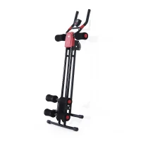 HOMCOM Panca per Addominali Trainer Attrezzo Fitness Allenamento Casa Palestra con Display in Acciaio Nero 90x54x93cm(m-6)