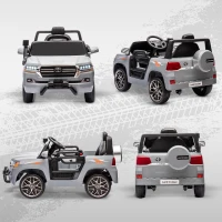 AIYAPLAY Carro Elétrico para Crianças Toyota Land Cruiser 12V com Faróis Buzina Arranque Lento e Música MP3 107x65x55,5 cm Cinza(m-9)