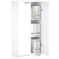 HOMCOM 120 cm Tall Storage Cabinet Cupboard, 3-Tier File Organiser Wooden Filing Cabinet, White(m-13)