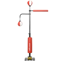 Sportnow boksstandaard 140-205 cm, bokszak met Speed Balls, reflecterende stang en zuignapbasis(m-11)