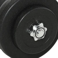 HOMCOM 2x Korte Halters, 50 kg Halterset met 2 korte halterstangen(m-11)