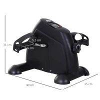 HOMCOM Minibicicleta Estática Pedalier de Metal Aparato de Ejercicios 2 en 1 Brazos y Piernas Resistencia Ajustable Pantalla LCD para los Amantes del Fitness en Casa u Oficina 35x40x31cm(m-3)