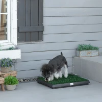 PawHut Indoor Pet Dog Toilet Mat Potty Tray Training Grass Restroom with Tray and Loo Pad(m-2)