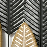 HOMCOM 3D-metalen wanddecoratie modern zwart+goud 40 x 46 cm, set van 2 stuks(m-9)