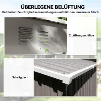 Outsunny Metall Gerätehaus 1,37 m², abschließbar Geräteschuppen mit Lüftung Pultdach Handschuhen, 163 x 90 x 179 cm(m-6)