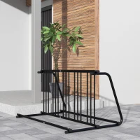 DURHAND Fahrradständer für 4 Fahrräder, wetterbeständig, zusätzliche Halterung, 155 x 100 x 75 cm, Schwarz(m-10)