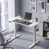 HOMCOM Scrivania Regolabile in Altezza Elettrica con Funzione Memoria, 100x60x72-118 cm, Bianco(m-9)