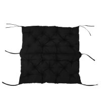 Outsunny 3-zits Bankkussen 100x98x8 cm met Banden, Bankkussen voor Tuinmeubels Schommelbank, Zwart(m-9)