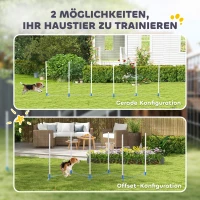PawHut Agility Set Hunde 6-teiliges Agility-Ausrüstung für Hundetraining klappbar Steckhürdenset mit 6 Slalomstangen Tragetasche Trainingszubehör Koordinationstraining Agilityset für Spiele Training(m-4)