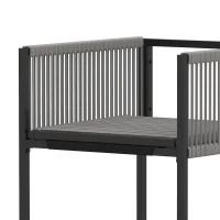 Outsunny Tuinmeubelset 5-delige eethoek met glazen tafel en 4 ademende inklapbare stoelen met touwweefsel(m-11)