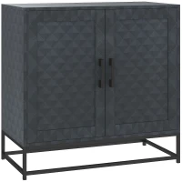 HOMCOM Modern Sideboard, Freestanding Sideboard Storage Cabinet with Adjustable Shelf and 2 Doors for Living Room, Black(m-1)