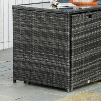 Outsunny 5 stuks Polyrattan tuinmeubelen rotan dining set tuinset grijs(m-9)