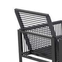 Outsunny 5 Pieces Garden Dining Set, Outdoor Patio Cube Set, 4 Seater Outdoor Table and Chairs with Foldable Backrest, Dark Grey(m-11)