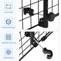 PawHut Grille de séparation voiture universelle pour chien, barrière de protection adaptée aux SUV et aux sièges auto, largeur réglable sans outils, installation facile, noir(m-5)