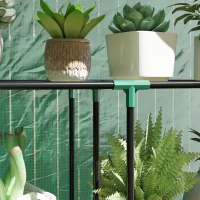 Outsunny Kas met 3-laags Schap, UV-resistente Plastic Afdekking, Oprolbare Deur, 100 x 40 x 150 cm, Groen(m-8)
