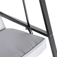Outsunny Hollywoodschommel, 2-zits tuinschommel met verstelbaar dak, tot 220 kg belastbaar, 145 x 116 x 172 cm, Grijs(m-9)