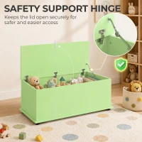 HOMCOM 114L Large Storage Chest, Green Bench Trunk with Safety Hinge for Bedroom, Living Room & Entryway(m-7)
