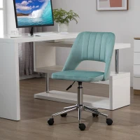 Vinsetto Höhenverstellbarer Schreibtischstuhl mit Rollen, 360° drehbar, Jakobsmuschel-Form, Schaumstoff, 49 x 60 x 79-91 cm, Grün(m-10)