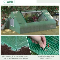 Outsunny Serra da Giardino in Acciaio con Rivestimento in PE, Finestre Avvolgibili, 180x140x80cm, Verde(m-5)