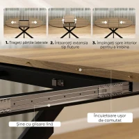 HOMCOM Masă de Sufragerie Extensibilă cu Picior în Formă de X, 100-135cm, Maro(m-5)