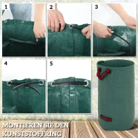 Outsunny 3x120L Waterdichte Tuinafvalzak met Handvatten, Robuust en UV Bestendig Groen(m-6)