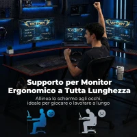 HOMCOM Scrivania da Gaming Angolare con Supporto Monitor, Gancio Cuffie e Portabicchieri, 128x128x88 cm, Nero(m-6)