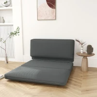 HOMCOM 3-in-1 faltbarer Relaxsessel, Gästematratze, teilbar, 138 cm breit, Dunkelgrau(m-2)