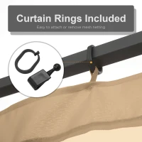 Outsunny 302 x 207cm Universal Replacement Mesh Sidewall Netting for Gazebos and Canopy Tents, (Sidewall Only) Beige(m-5)