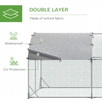 PawHut Walk In Chicken Run Galvanised Chicken Coop Hen Poultry House Cage Pet Playpen Garden with Water-Resist Covers(m-4)