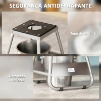 HOMCOM Suporte para Motocicleta Suporte Elevador de Motocross de Aço Carga 500 kg com Plataforma Antiderrapante 36x40x40,5 cm Cinza(m-5)