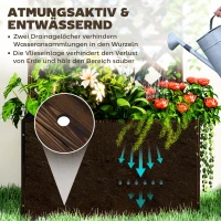 Outsunny Plantenbak met spaljé, houten bloembak, tuinspaljé 64 x 33 x 122 cm Verkoold(m-5)