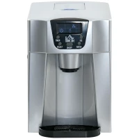 HOMCOM 3L Ice Maker Machine and Water Dispenser, 12kg in 24H, 2 Sizes 9 Ice Cubes Ready in 6-10 Mins Ice Machine, Silver(m-10)