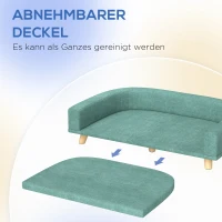 PawHut Hondenbed Hondensofa Huisdiersofa, Eucalyptushout, 98 x 67 x 25 cm, Groen(m-5)