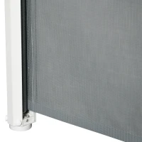 PawHut Barreira de Segurança para Cães Extensível Grade Retrátil para Animais de Estimação com Extensão Aço e Tecido de Textilene para Escadas e Portas 5,5-115x5,5x82,5cm Cinza(m-7)