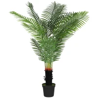 HOMCOM 150cm Artificial Areca Palm Tree with 12 PE Leaves, Decorative Artificial Plant with Plastic Pot and Flocked Soil, Fake Plant for Home Office Decor, Green(m-11)